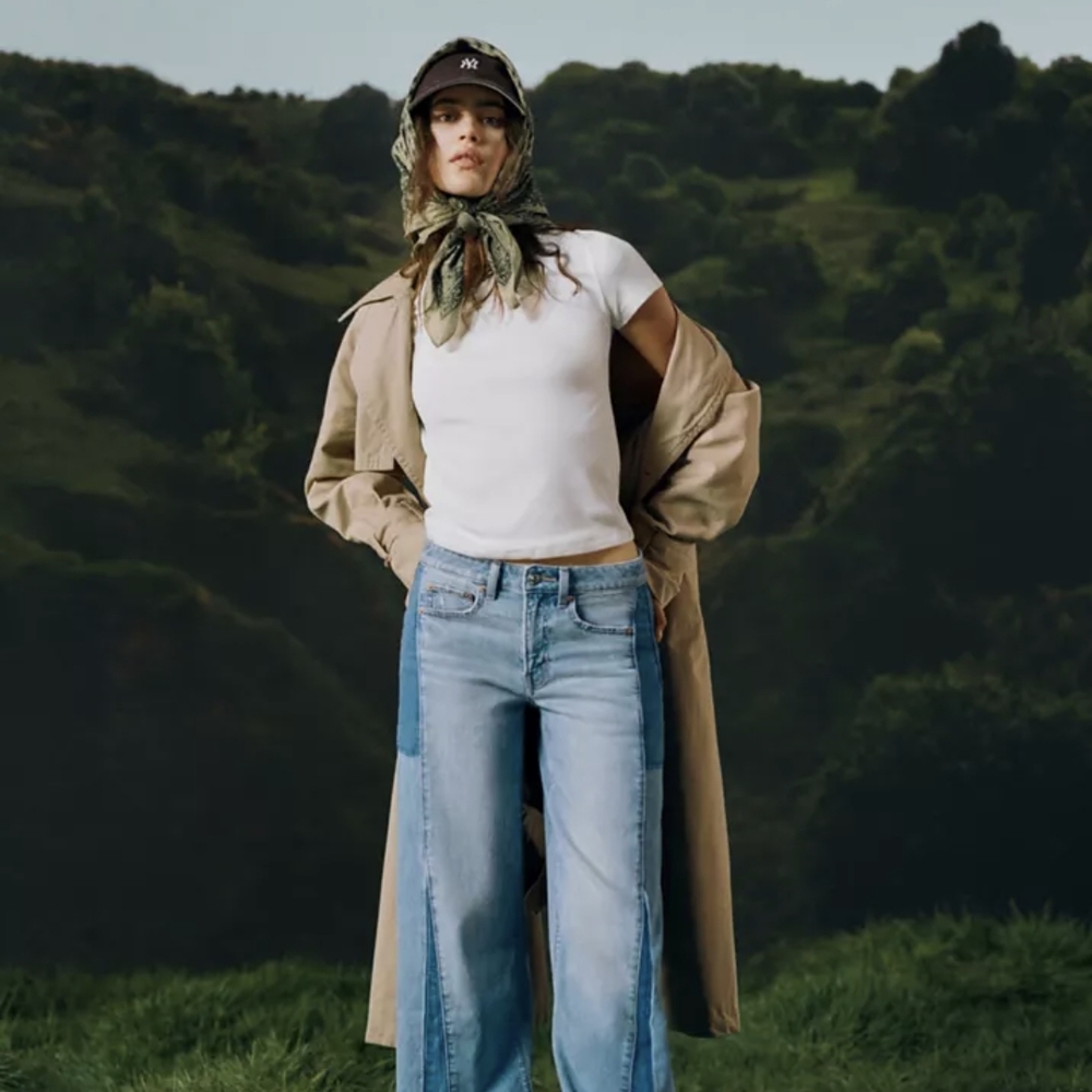 American Eagle 00 short wide leg jeans